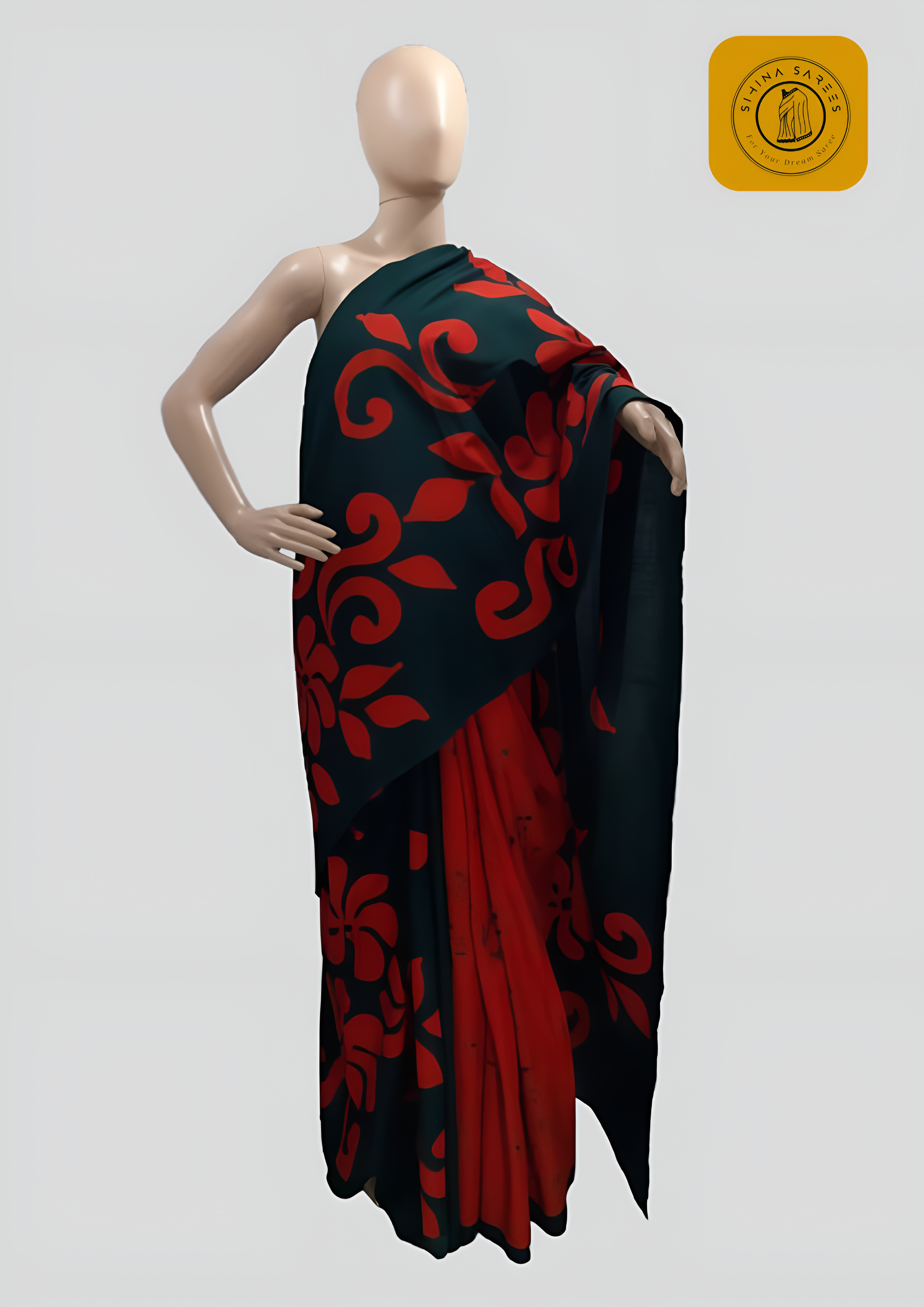 Bathik Two Colour Cotton Saree