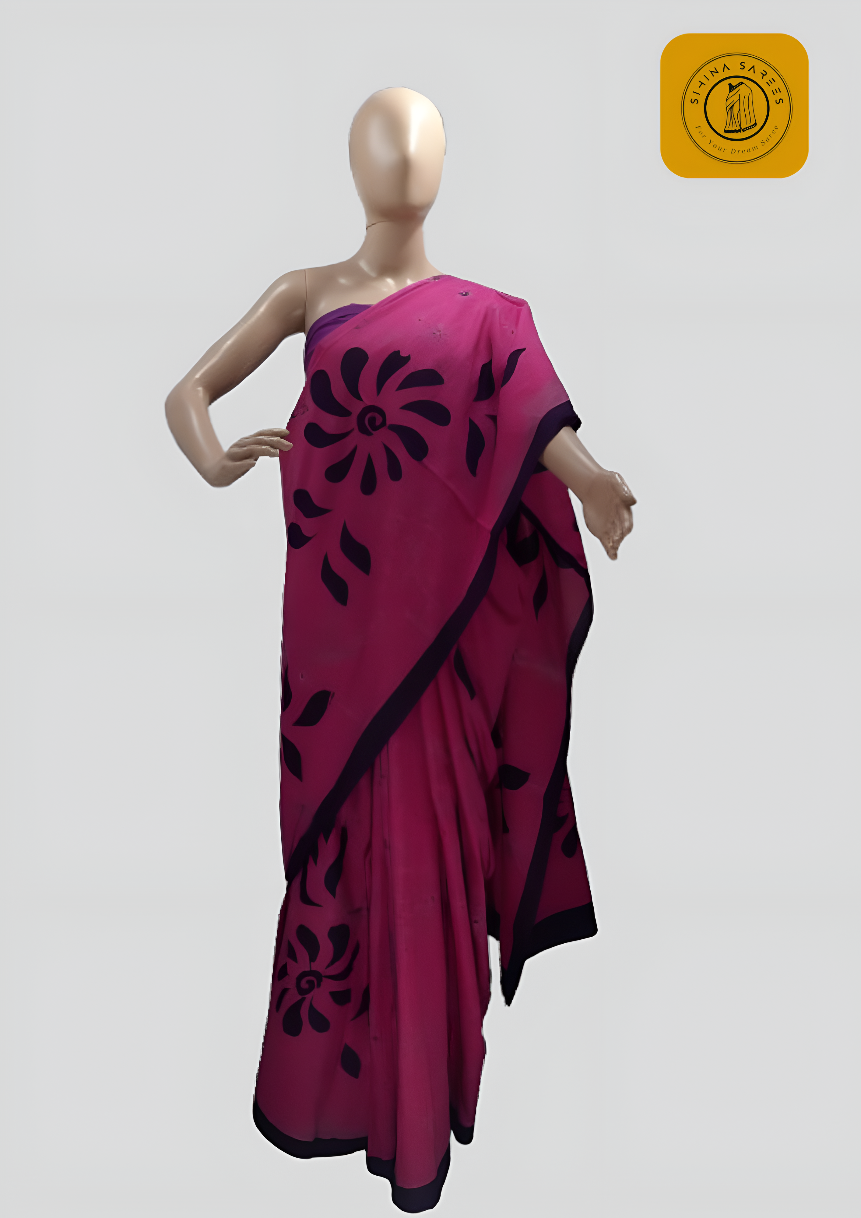 Bathik Two Colour Cotton Saree