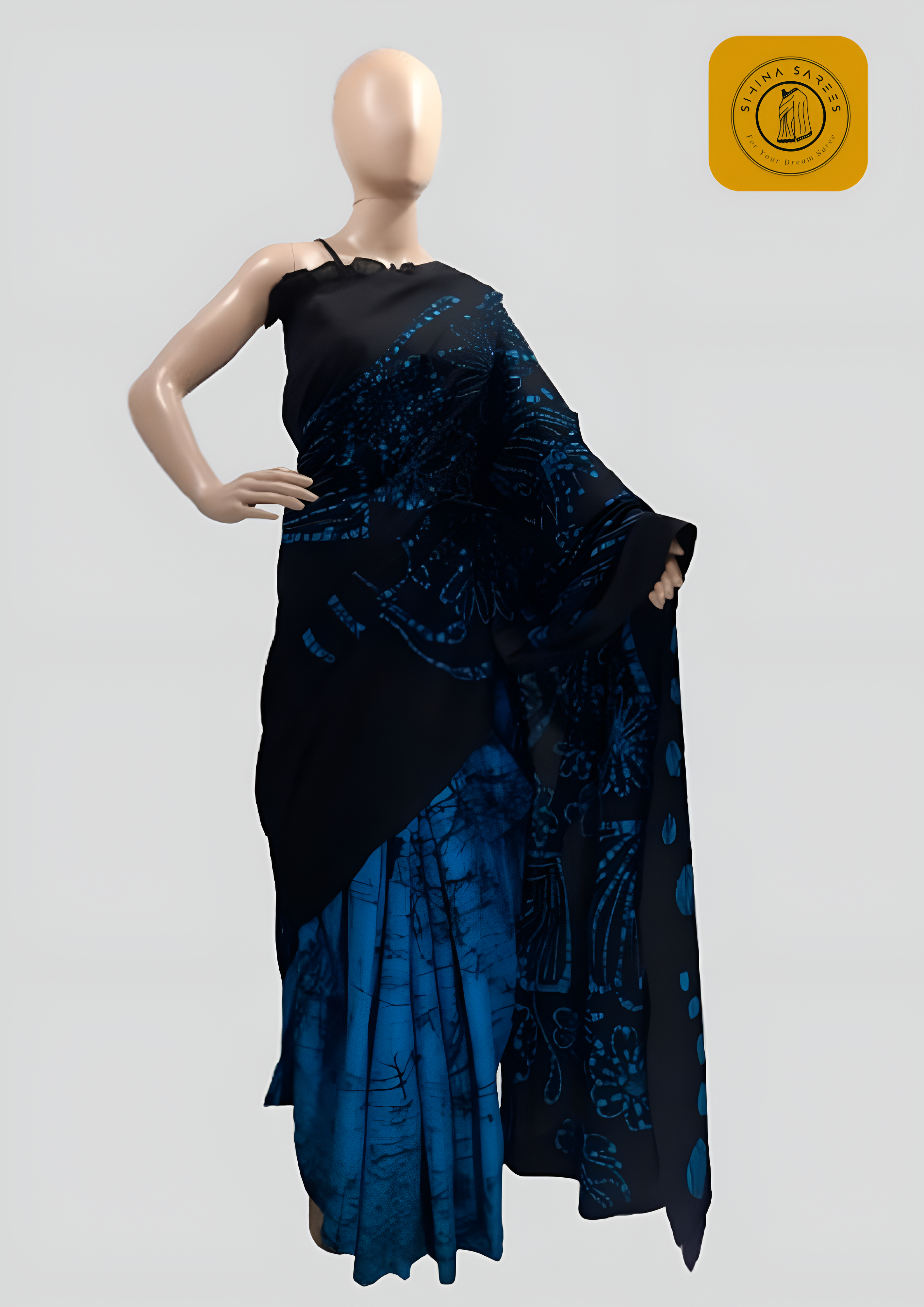 Bathik Two Colour Cotton Saree