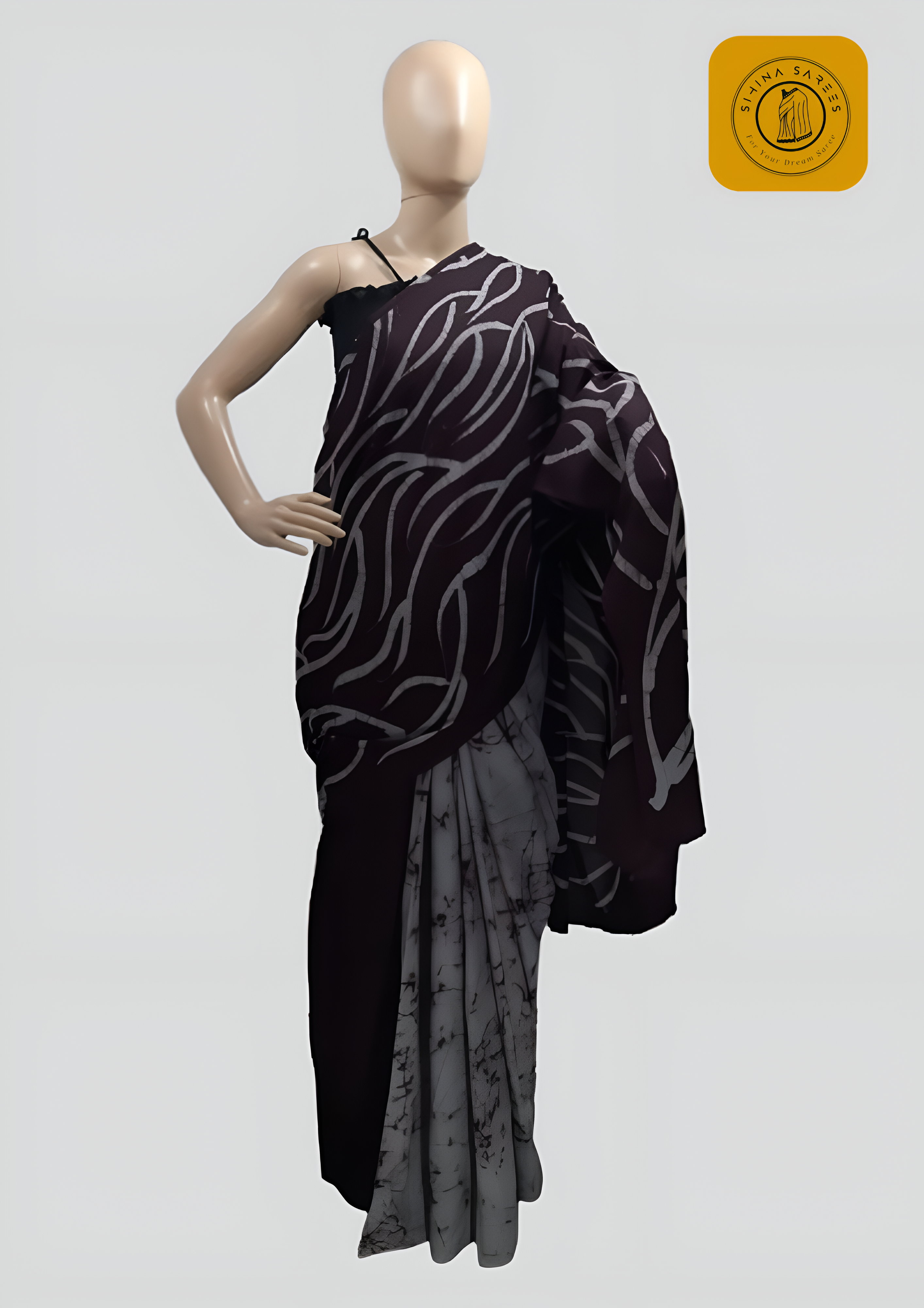 Bathik Two Colour Cotton Saree