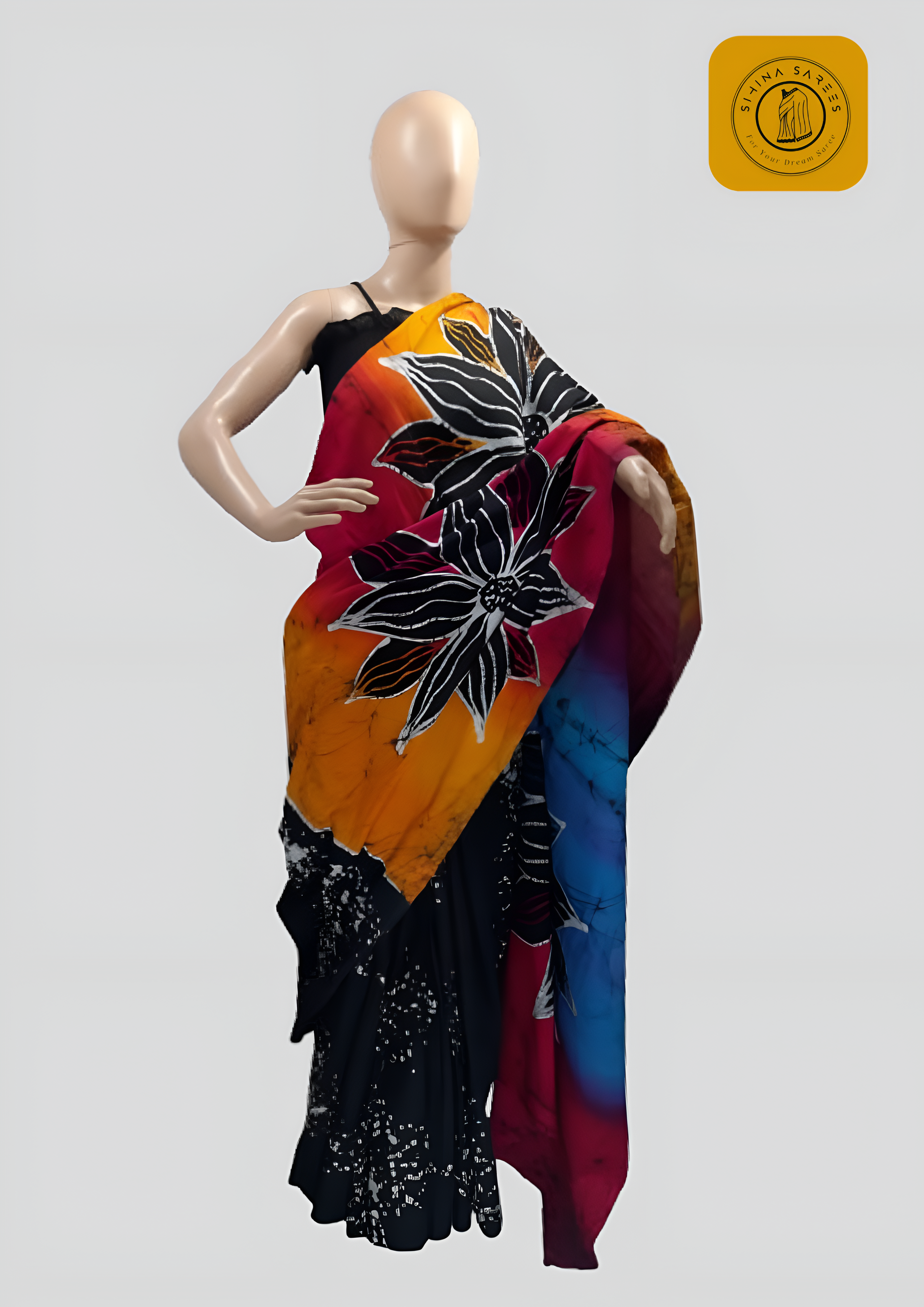 Multi Colour Cotton Bathik Saree