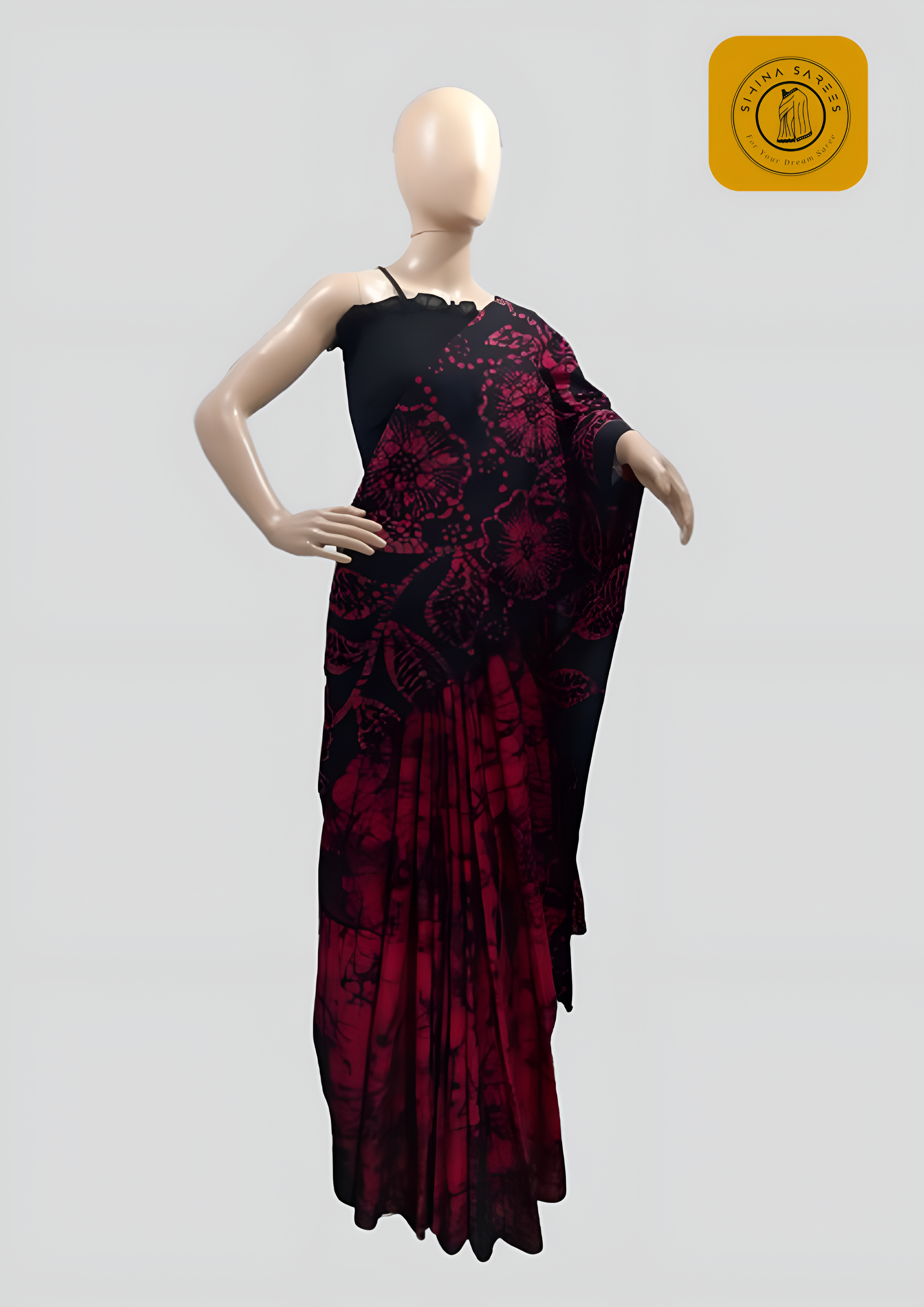 Bathik Two Colour Cotton Saree