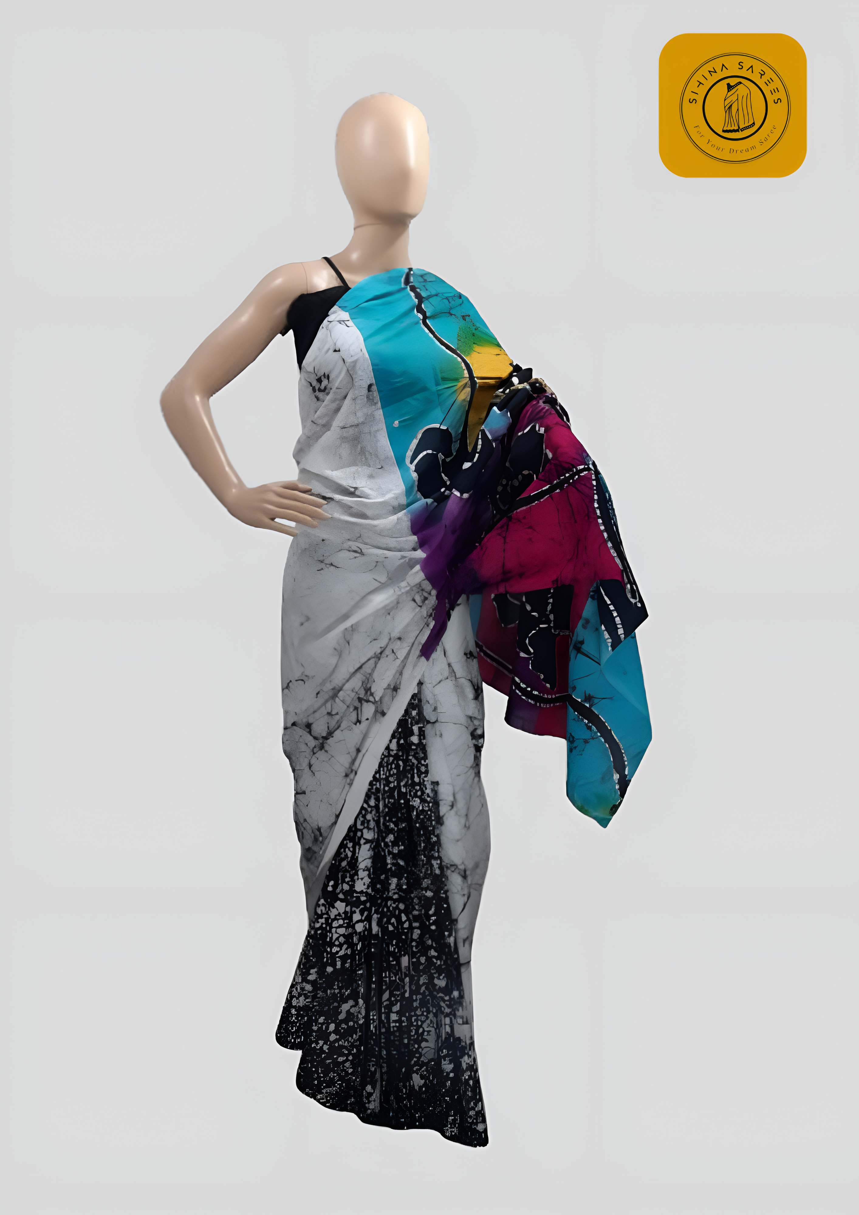 Multi Colour Cotton Bathik Saree