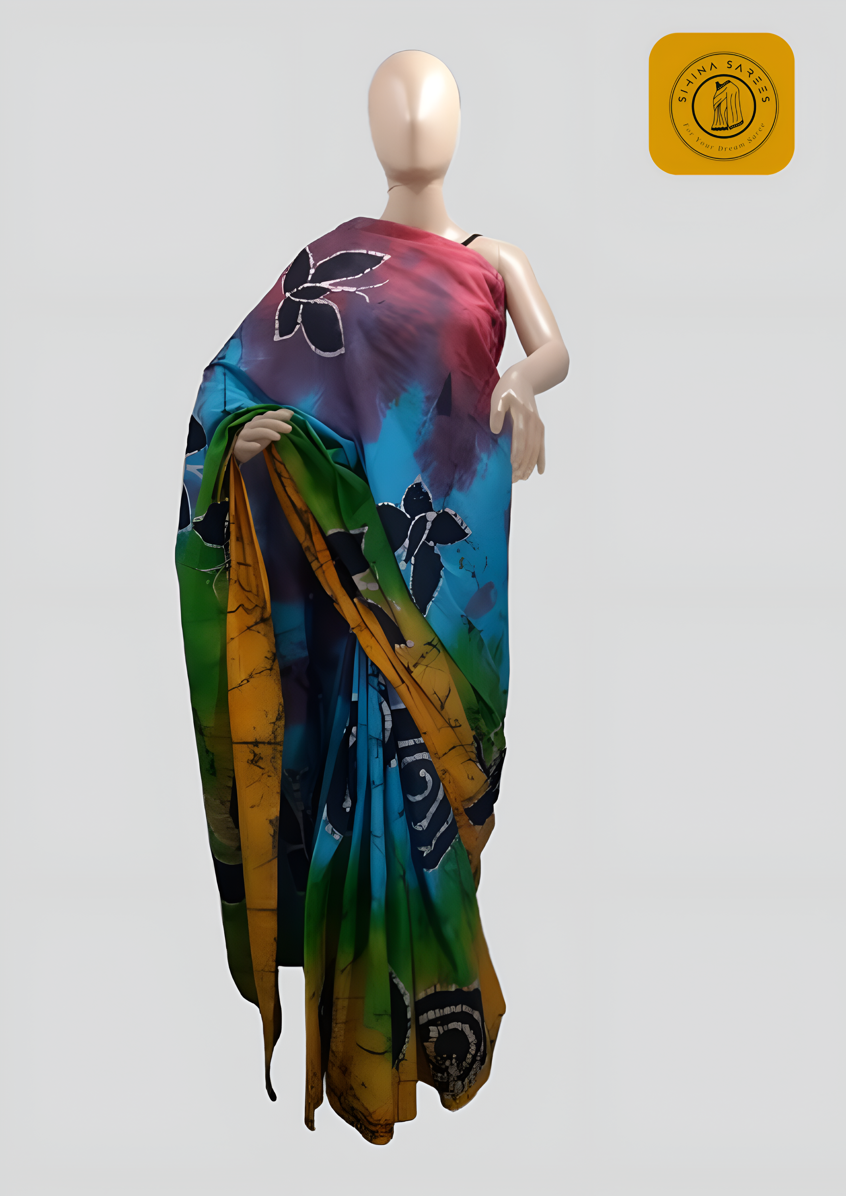 Multi Colour Cotton Bathik Saree